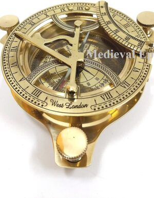 Solid Brass Hand-Made Vintage Working Nautical Sundial Compass Marine Decor 