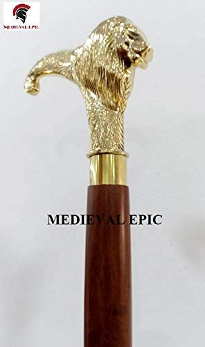 Brass solid Vintage Head Handle For Wooden Vintage Designer Walking Stick Cane 