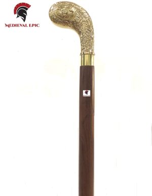Vintage Nautical Brass Designer Snake Handle For Wooden Walking Stick Cane 