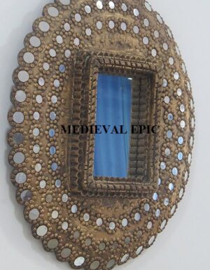 Oval Peacock Style Big Size Antique Finish Wooden Wall Decorative Mirror Frame