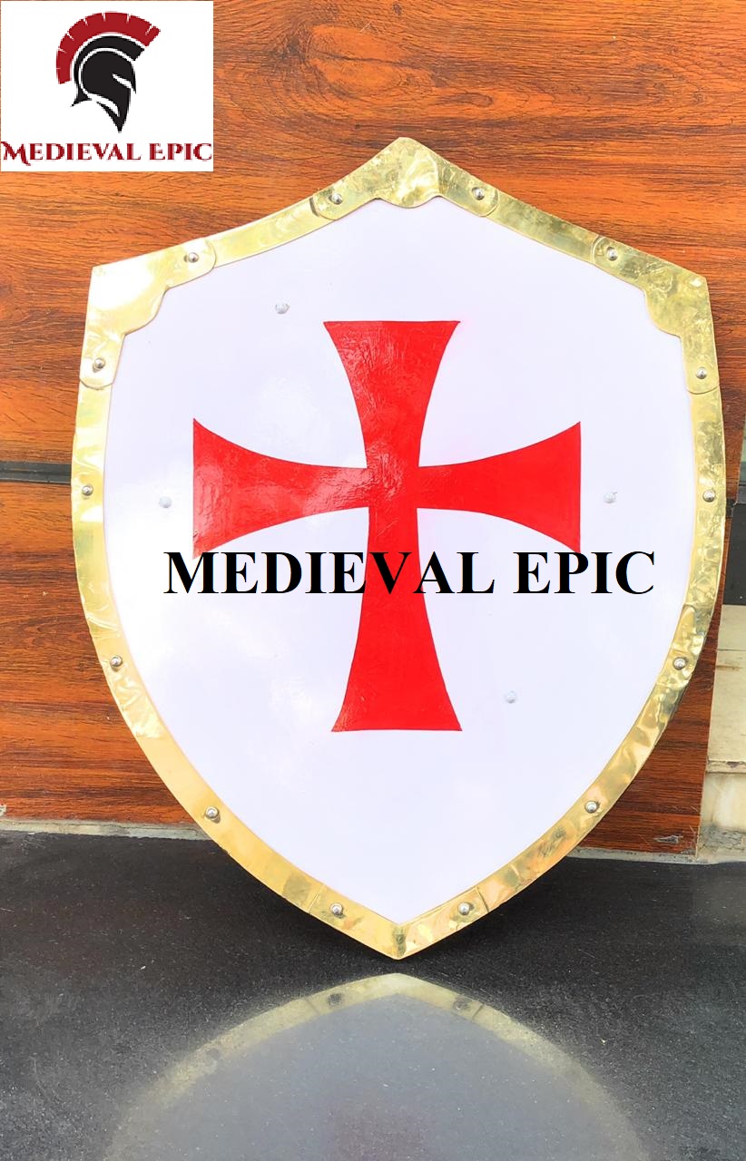 Medieval Knight Armor Templar Shield Steel Handcrafted Reenactment Armour SCA 