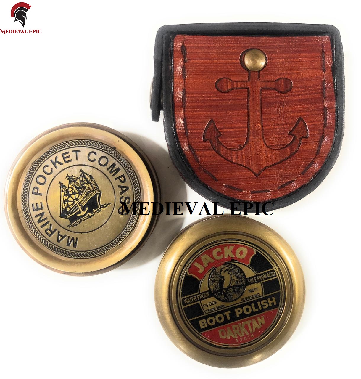 Details about   Antique JACKO BOOT POLISH Marine Pocket Brass Compass Engraved Inside the Lid 