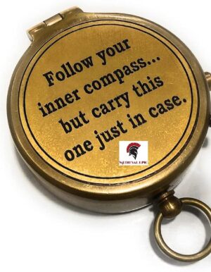 Brass Compass Follow Your Inner Quote Engraved Gift Compass