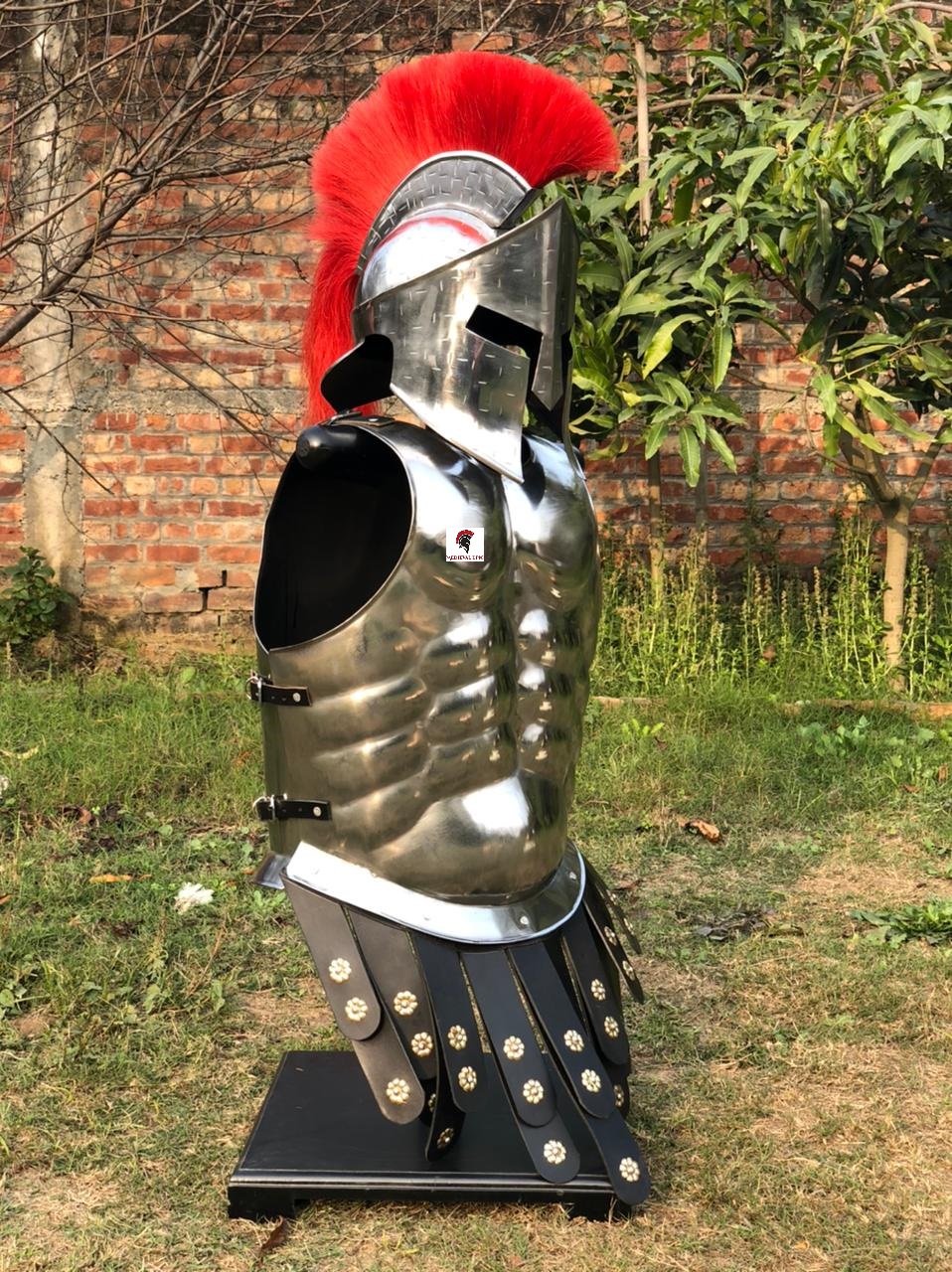 300 Medieval King Roman Spartan Helmet With Muscle Jacket War Armor Shield 