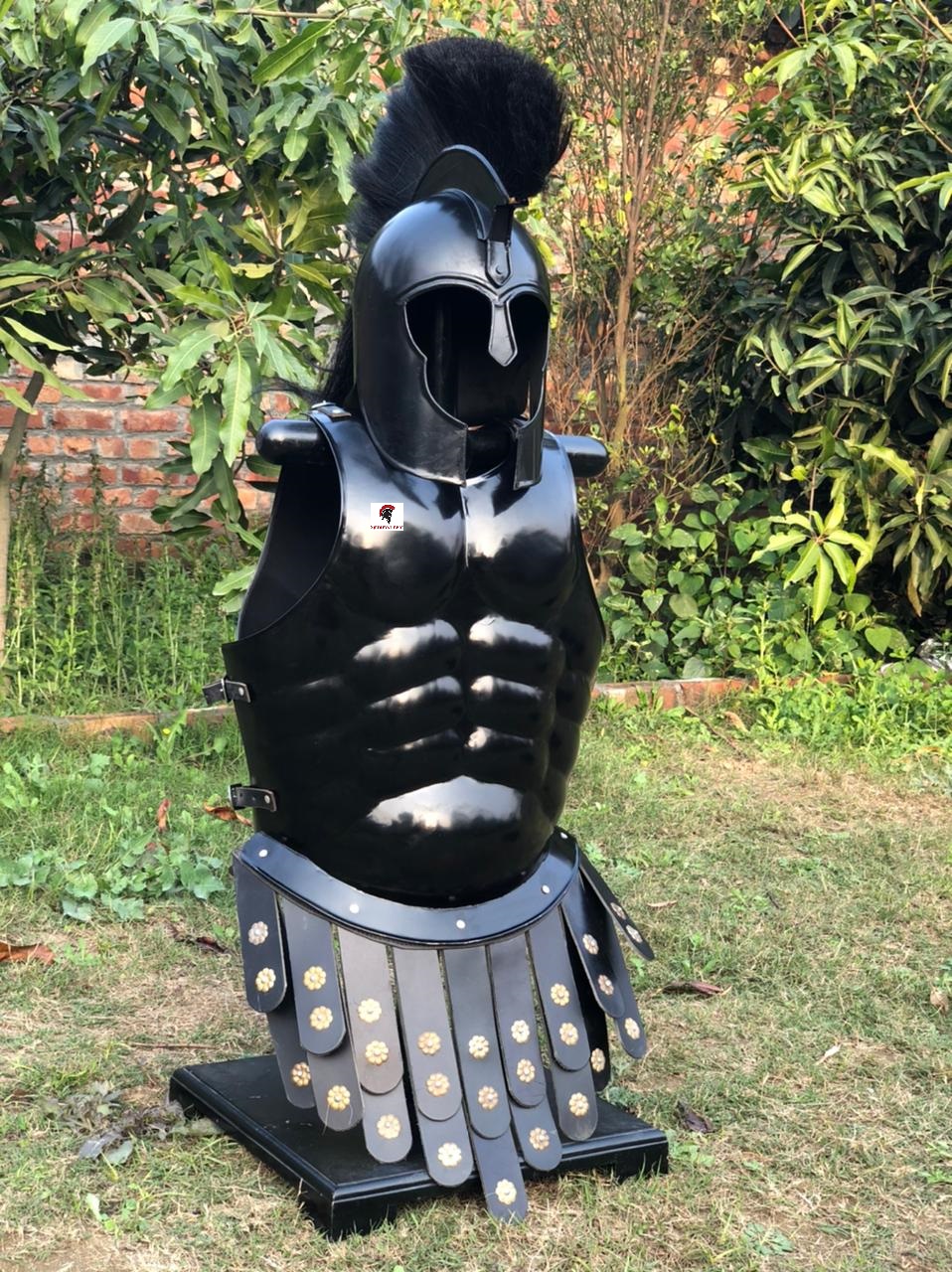 MEDIEVAL 300 King SPARTAN Helmet Muscule Armor Arm Leg Guard & Shield Costume 