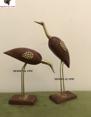 Wooden Crane Love Birds Showpiece Home Décor