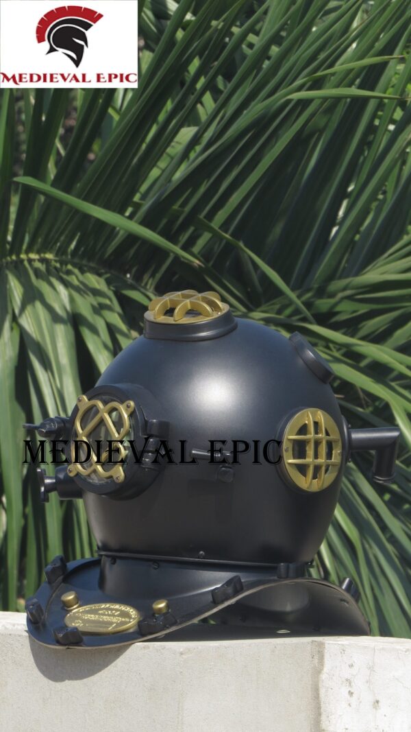 Vintage Style Black Diving Divers Helmet Maritime U.S Navy Mark - Image 2