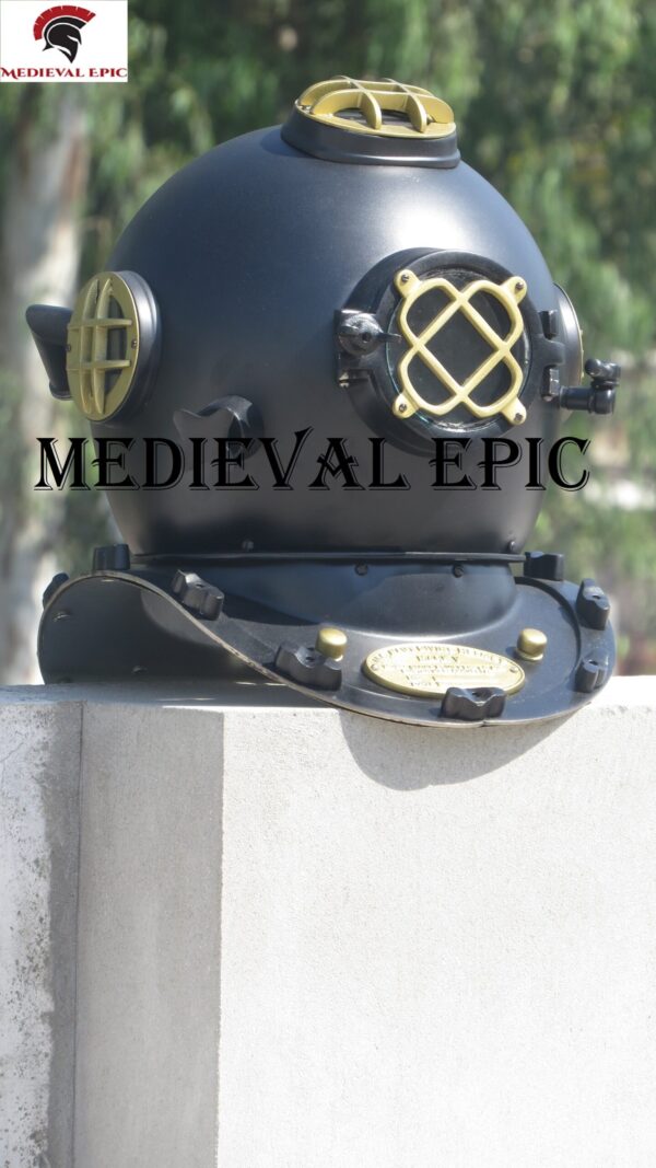 Vintage Style Black Diving Divers Helmet Maritime U.S Navy Mark - Image 6