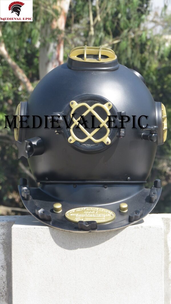 Vintage Style Black Diving Divers Helmet Maritime U.S Navy Mark - Image 4