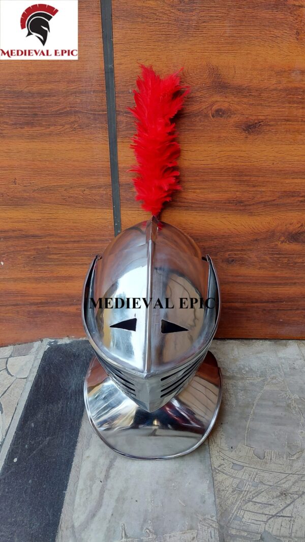 Medieval Knight Armor Helmet Fully Wearable Steel Armor Helmet - Image 2