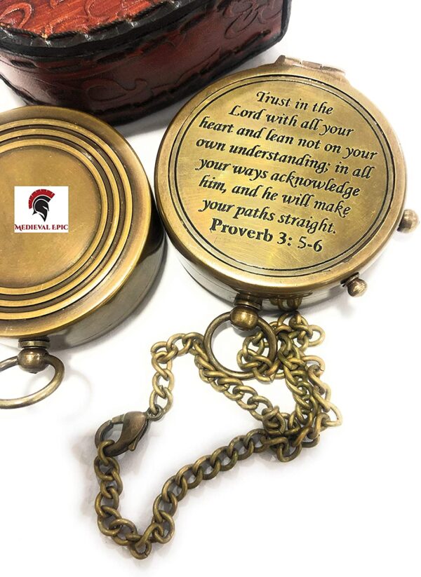 Brass Compass Vintage Gift Poem Compass