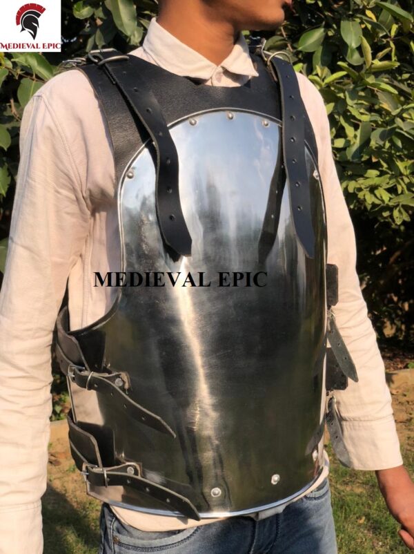 Medieval MERC Steel Cuirass Breast Plate Body Armor Silver One Size