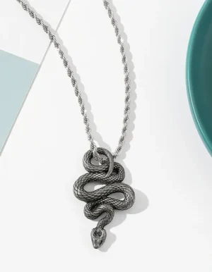 1pc Vintage Men's Snake Pendant Necklace
